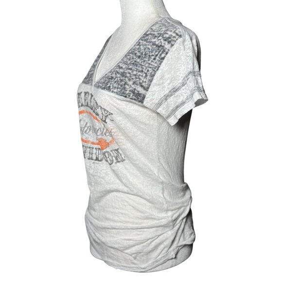 Harley-Davidson Motorcycles 2013 Womens V-Neck T-Shirt M Gray/White - Picture 3 of 9